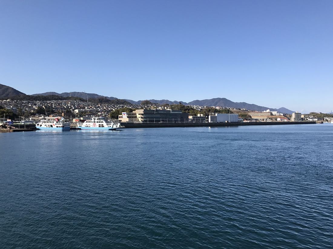 The view from the JR Miyajima ferry crossing to the island